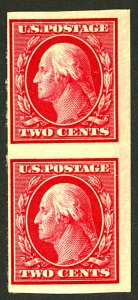 U.S. #384 MINT LINE PAIR OG HR