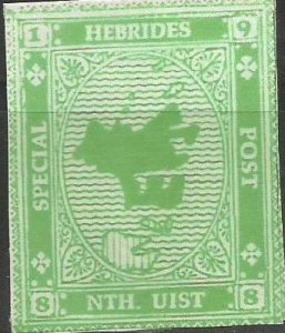 NORTH UIST - Map of Island - Imperf Single Stamp - M N H - Private Issue