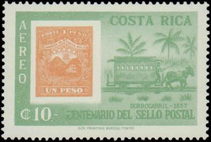 Costa Rica #C362-C365, Complete Set(4), 1963, Stamp on Stamp, Never Hinged