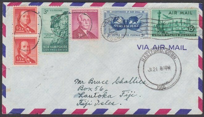 USA 1956 cover with nice franking to LAUTOKA, FIJI.........................L933