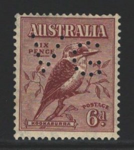 Australia Sc#139 MH - perfin VG