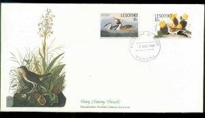 Lesotho 1985 Audubon Birds,  Franlkin Mint FDC lot79673