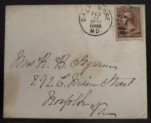 US Stamps- SC# 210 - On Cover - Used  - 2 Town Cancels