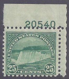 Scott #568 Mint NH OG VF with plate #