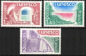 Frasnce UNESCO 1980 UNESCO World Heritage set of 3 MNH