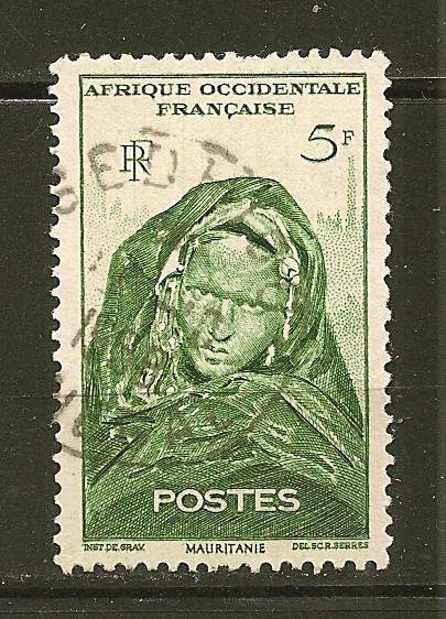 French West Africa 49 Girl of Mauritania Used