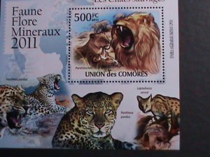 ​COMORO ISLANDS-2011-BEAUTIFUL LOVELY WILD ANIMALS MNH S/S VERY FINE