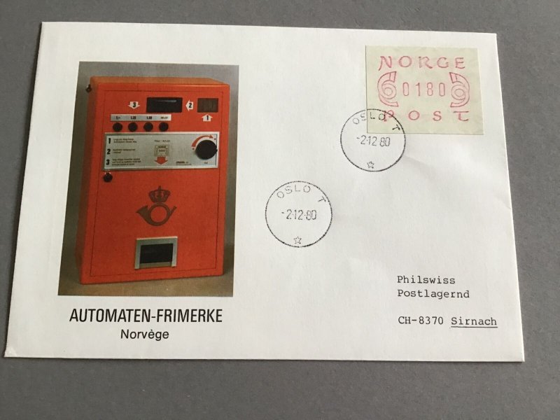 Norway 1980 Automated Post Box Stamp Cover R45829 