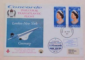 GUERNSEY CONCORDE FLIGHT 1977 LONDON B/S NEW YORK