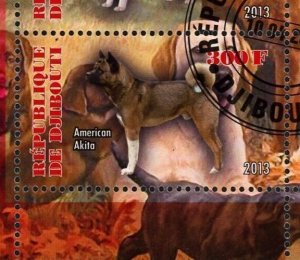 Dogs Stamp Pet Alaskan Malamute American Akita Eurasier Souvenir Sheet MH