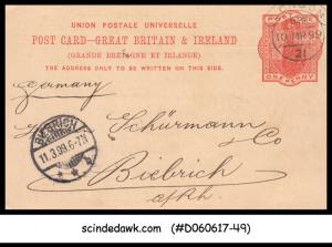 IRELAND - 1899 UPU ONE PENNY POST MAILED TO GERMANY