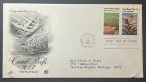 CORAL REEFS AUG 26 1980 CHARLOTTE AMALIE VI ARTCRAFT FIRST DAY COVER (FDC)