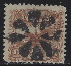 Scott # 113  Lot D743  2c Pony Express  fancy cancel   Used