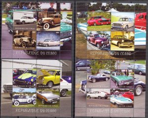 Congo 2012 Classic Cars 4 sheets MNH Cinderella {a08}