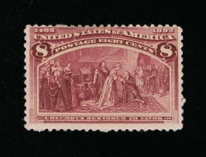 AFFORDABLE SCOTT #236 F-VF MINT OG H MAGENTA 8¢ COLUMBIAN EXPO ISSUE #16155