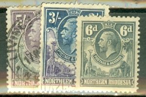 JK: Northern Rhodesia 1-4,6-7 mint; 5,10,13-14 used CV $82.80; scan shows a few