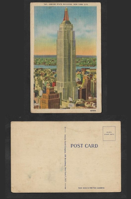 SE)1990 USA, POSTCARD THE EMPIRE STATE BUILDING, NEW YORK CITY SKYSCRAPER,