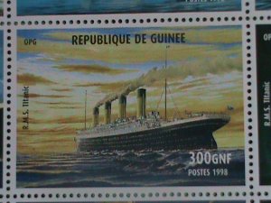 1998-GUINEA STAMP-R.M.S. TITANIC- MINT-NH FULL STAMP SHEET