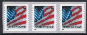 3550A Flag Coil Strip MNH