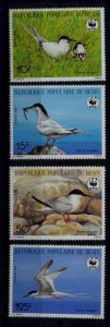 Benin 657-60 MNH WWF-89/Birds SCV12.50