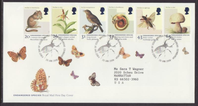 Great Britain 1785-1790 Endangered Species 1998 Typed FDC