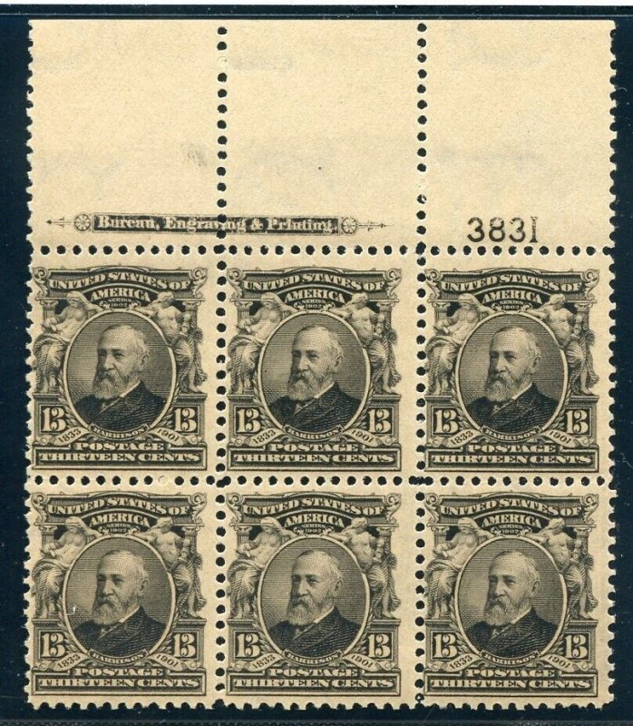 US SCOTT #308 PLATE BLOCK TOP MINT-FINE-OG-NH (5/31/23 GP) 