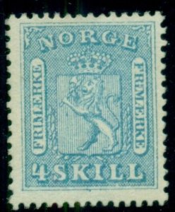 NORWAY #8 (8) 4sk Lion,  unused regummed, VF, signed Pelander, Scott $240.00