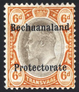 Bechuanaland 1910 6d Black & Brown Orange SG F1 Scott AR1 LMM/MLH Cat£180($238)