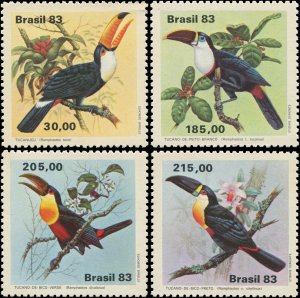 Brazil 1983 Sc 1857-1860 Birds Toucan CV $10.60