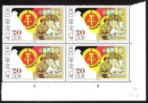 1989, Germany DDR, 20pf Block of 4, MNH, Sc 2778, Mi 3281