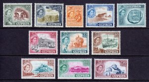 CYPRUS — SCOTT 170/180 — 1955 QEII PICTORIAL ISSUE — MH — SCV $45