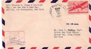 United States A.P.O.'s 6c Transport 1944 U.S. Army Postal Service, A.P.O. 113...