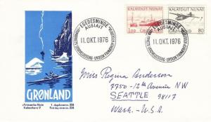 1976, FDC, Greenland to Seattle, WA (9734)