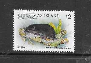 CHRISTMAS ISLAND #210 SHREW MNH