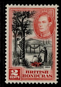 BRITISH HONDURAS GVI SG151, 2c black & scarlet, M MINT.