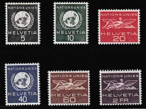 Switzerland 1955 ONU Zum Nr.22-27 United Nations VF/NH