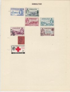 gibraltar  stamps on  album page ref r11892