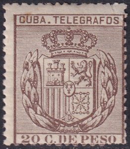 Cuba 1884 telégrafo Ed 63 telegraph MLH*