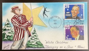 2849-50 Ham/Wendy hand painted Popular Singers/Bing Crosby FDC #102 of 141  1994