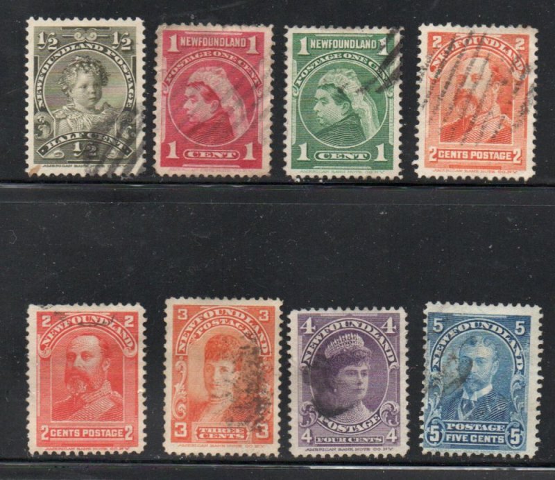 Newfoundland Sc 78-85 1897-1901 Royal Family stamp set used