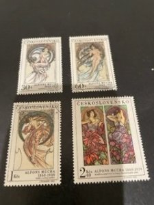 Czechoslovakia sc 1634-1637 MH+u comp set