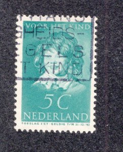 Netherlands 1937 5c + 3c Hals Semi-Postal, Scott B101 used, value = 25c