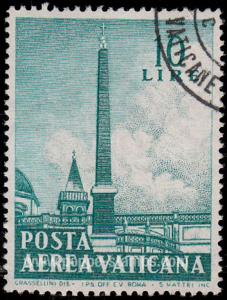 Vatican City, Sc C36, SG 297 Used, Not Hinged - 1959 10l....