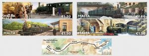 Malta 2023 Railway history Trains from 1883 set of 5 stamps MNH