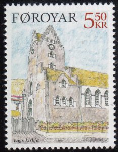 Faroe Islands 2004 MNH Sc #449 5.50k Vagur Church