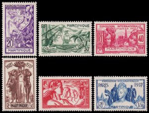 Martinique Scott 180-185 (1937) Mint LH VF Complete Set, CV $11.00 Y