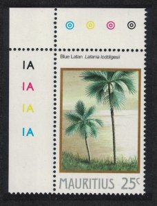 Mauritius Blue Latan Palm Tree 25c Corner 1984 MNH SG#686