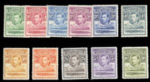 Basutoland #18-28 Cat$86 (for hinged), 1938 George VI, complete set, three hi...