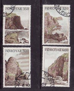Faroe Is.-Sc#197-200- id5-used set-Cliffs-1990-