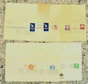 1956//1973 US Sc. #UY16//UY24 lot of 8 all different postal reply card FDCs